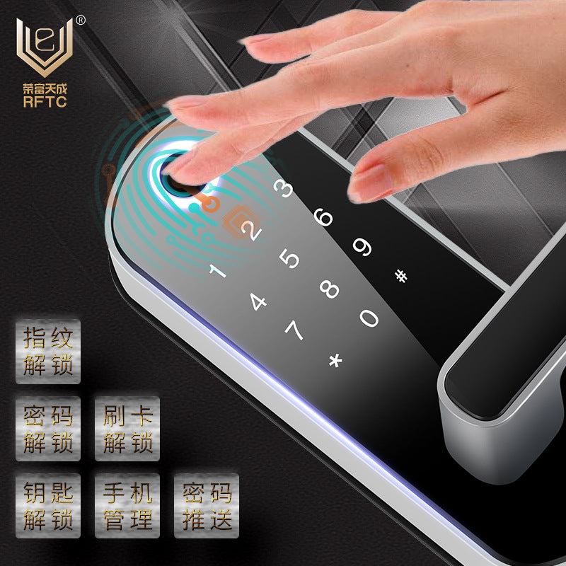 Tongtong Lock Mobile Phone APP Indoor Fingerprint Lock Wooden Door Fingerprint Password Lock Single Tongue Lock Foreign Trade Small Lock Wholesale