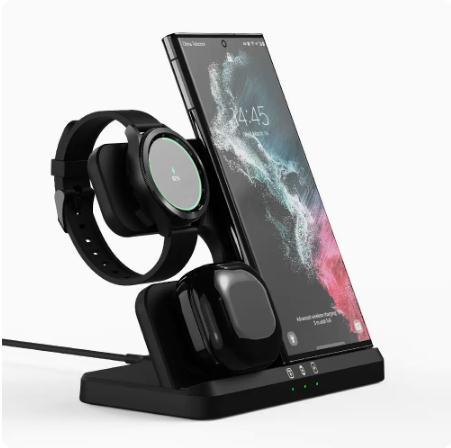 Vertical Wireless Charger Wireless Dock 3in1 Mobile Phone Headphone Charging Stand