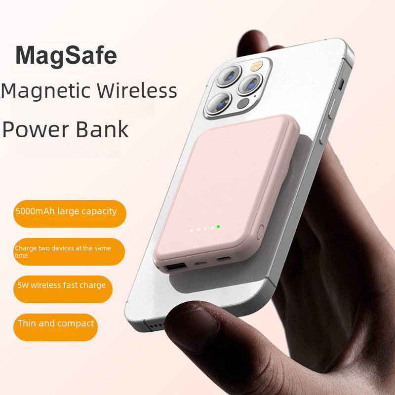 Wholesale Magsafe Magnetic Wireless Power Bank Small Portable Mini Magnetic Wireless Power Bank Logo Customization